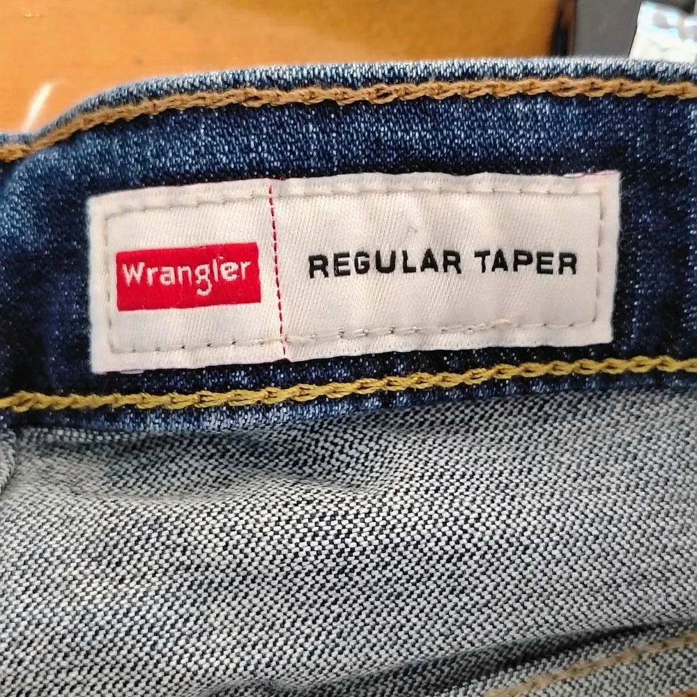 Wrangler Regular Taper Jeans Mens 34x32 Medium Wash Stretch Denim cowboy‎